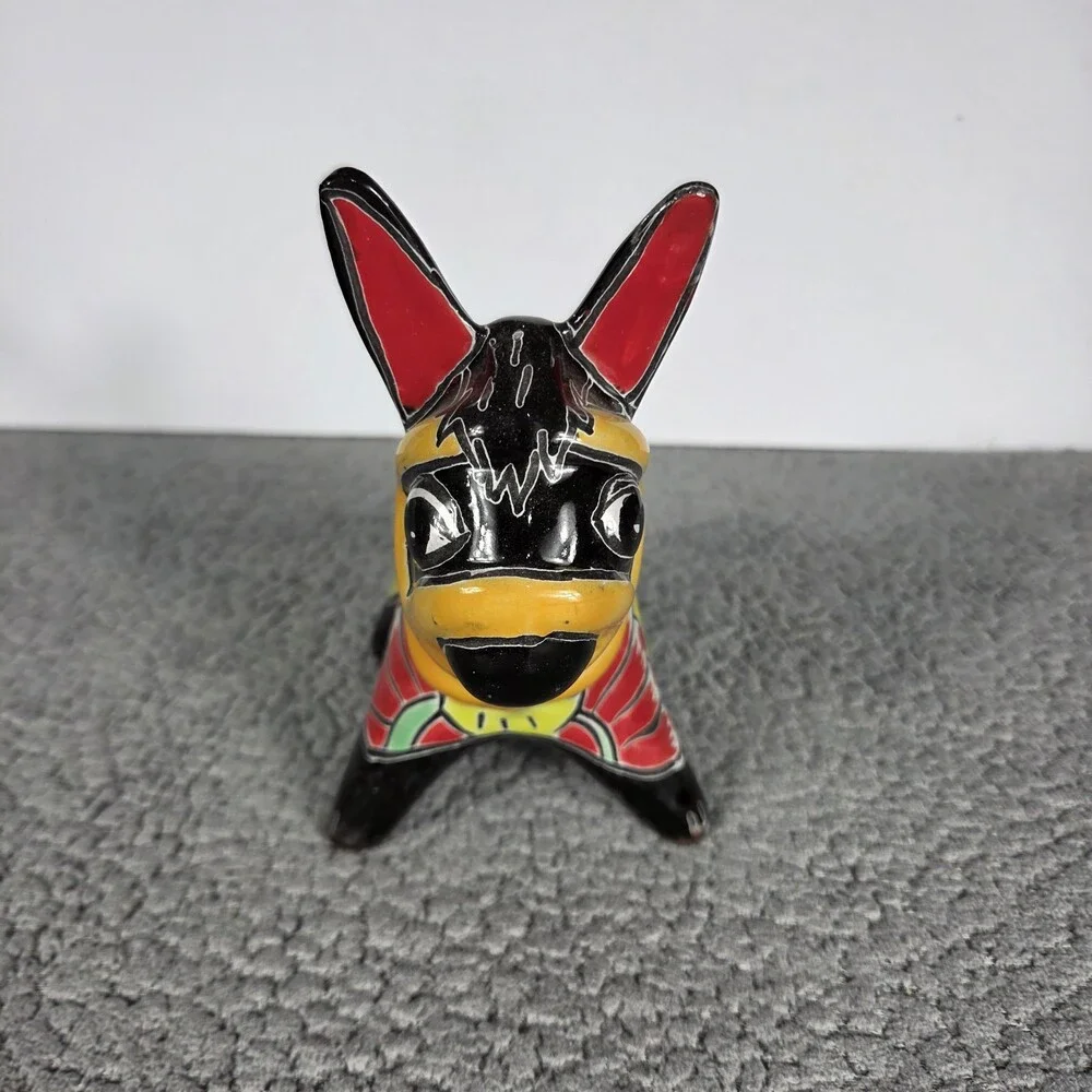 Talavera Donkey Mexican Art Pottery Hand Painted Garden/Home Decor